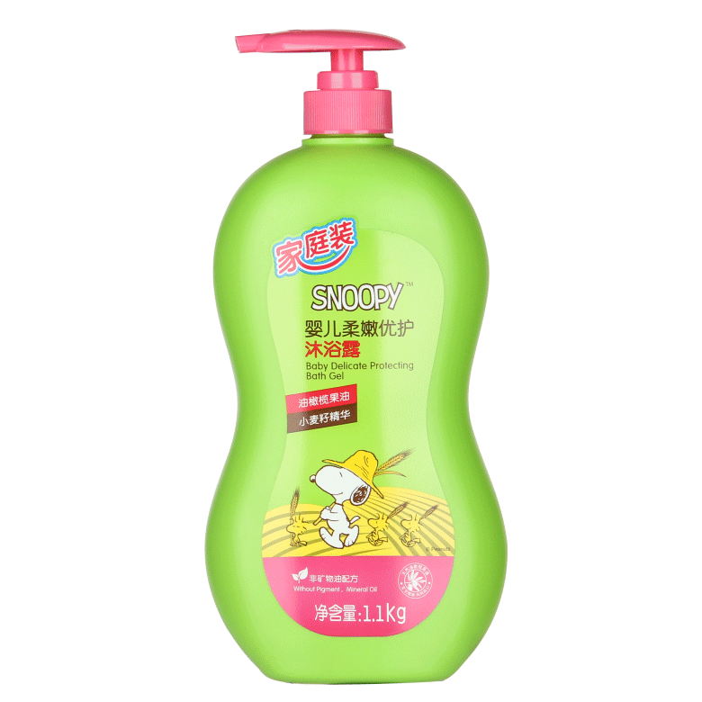 SNOOPY嬰兒柔嫩優(yōu)護(hù)沐浴露（家庭裝）正面